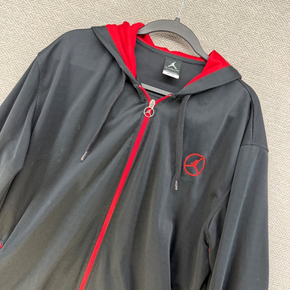 Jordan Full Zip Hoodie XL Black Polyester Dri-FIT Jumpman Logo Sweatshirt Mens